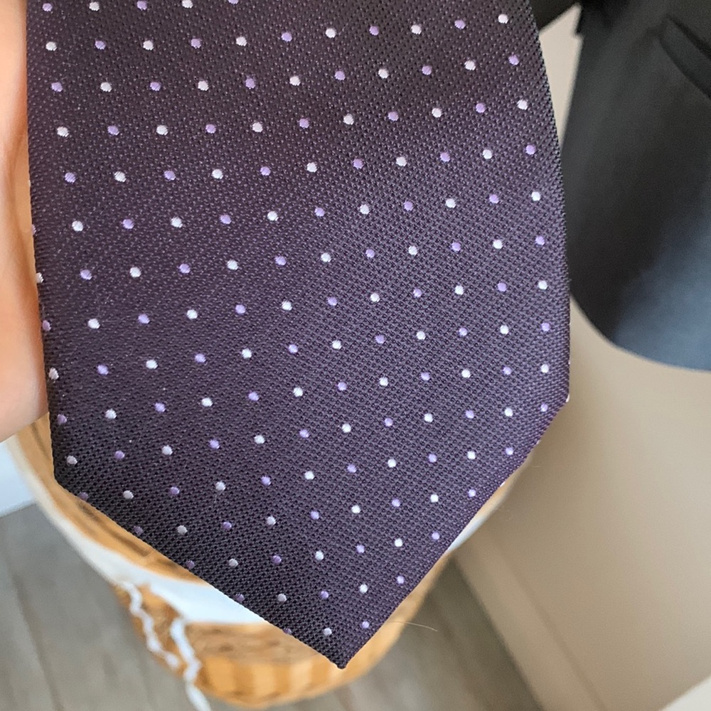Vintage Eten Italy purple men’s tie 100% polyester preowned